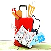 CUTE POPUP Enchanting Travel Pop Up Card - Premium Italian Paper Handcrafted 3D Greeting Card - Mesmerizing Passport Design for Holidays, Retirement, Friends & Family (6x6 inches)