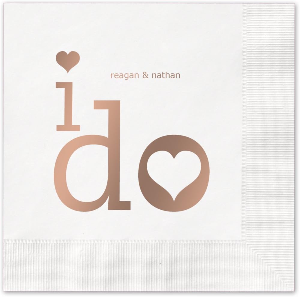 Canopy Street I Do Personalized Cocktail Beverage Napkins 100 4 3/4