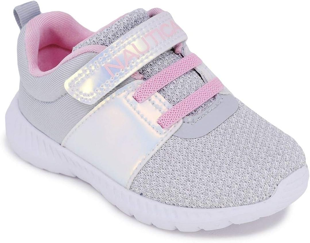 Nautica Kids Girls Fashion Sneaker Athletic Running Shoe with Stap for