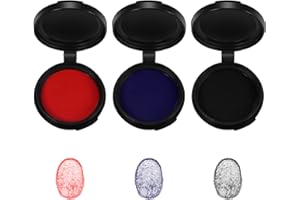 upain 3 Pack Thumbprint Ink Pad, Professional Fingerprint Pad for Notary Supplie Quick-Drying Erasable Ink Pad for Identifica