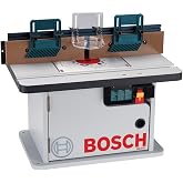 BOSCH Cabinet Style Router Table RA1171 , Blue | Laminated top, rigid aluminum plate, tall fence, two dust ports, featherboards, clear guard and mounting hardware