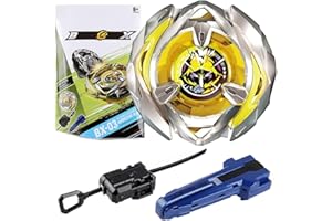 KONIKIWA Bey Battling Blade X BX-03 Wizard Arrow with Spinning Gyro Launcher and Handle Grip Battling Tops Game Gifts for Kids Boys Children - Yellow