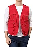 Flygo Men's Utility Cargo Vest Outdoor Summer Work