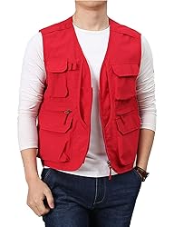 Flygo Men's Utility Cargo Vest Outdoor Summer Work