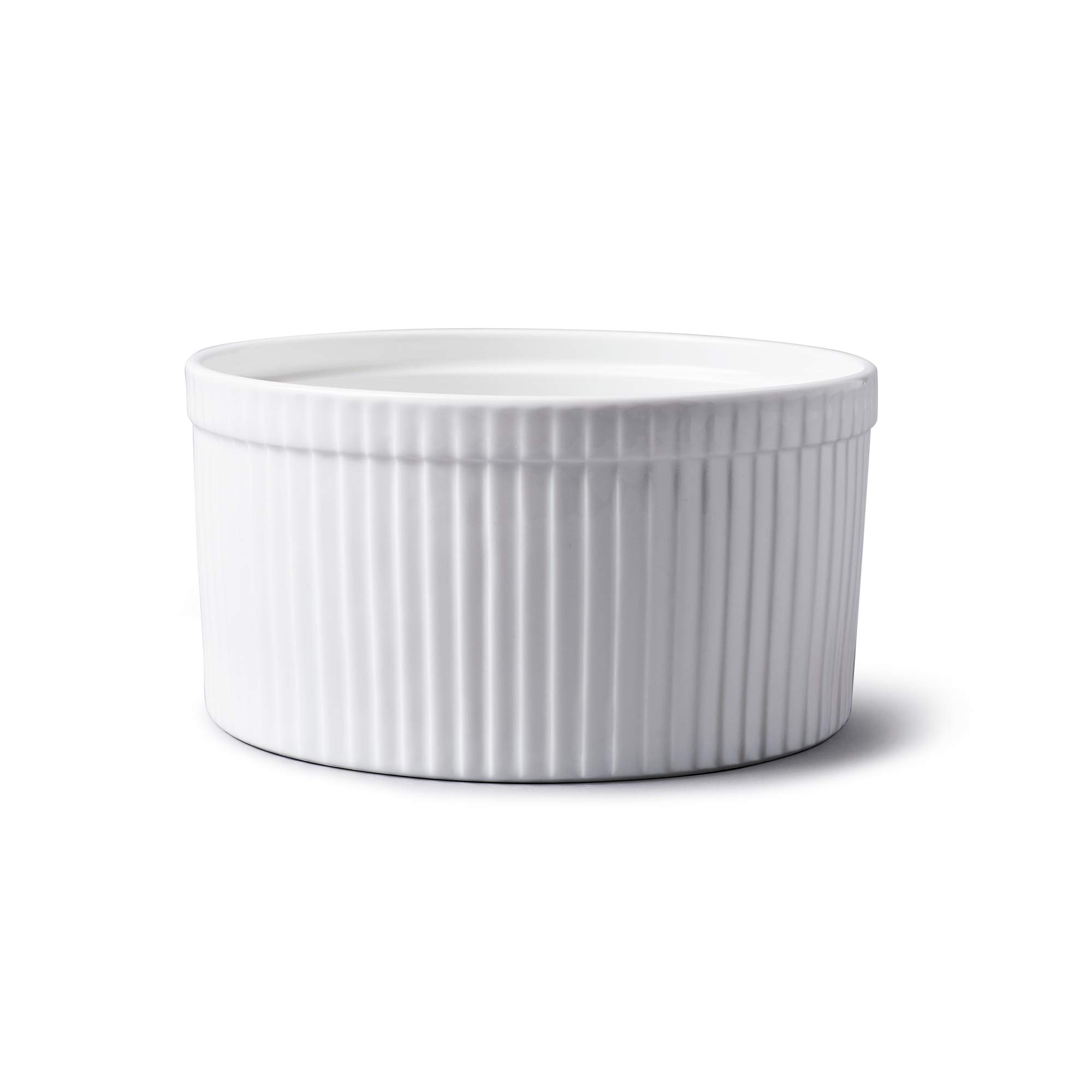 WM Bartleet & Sons 1750 T178 Traditional Porcelain Professional Soufflé Dish, 18cm Diameter, 1.6 LTR Capacity – White