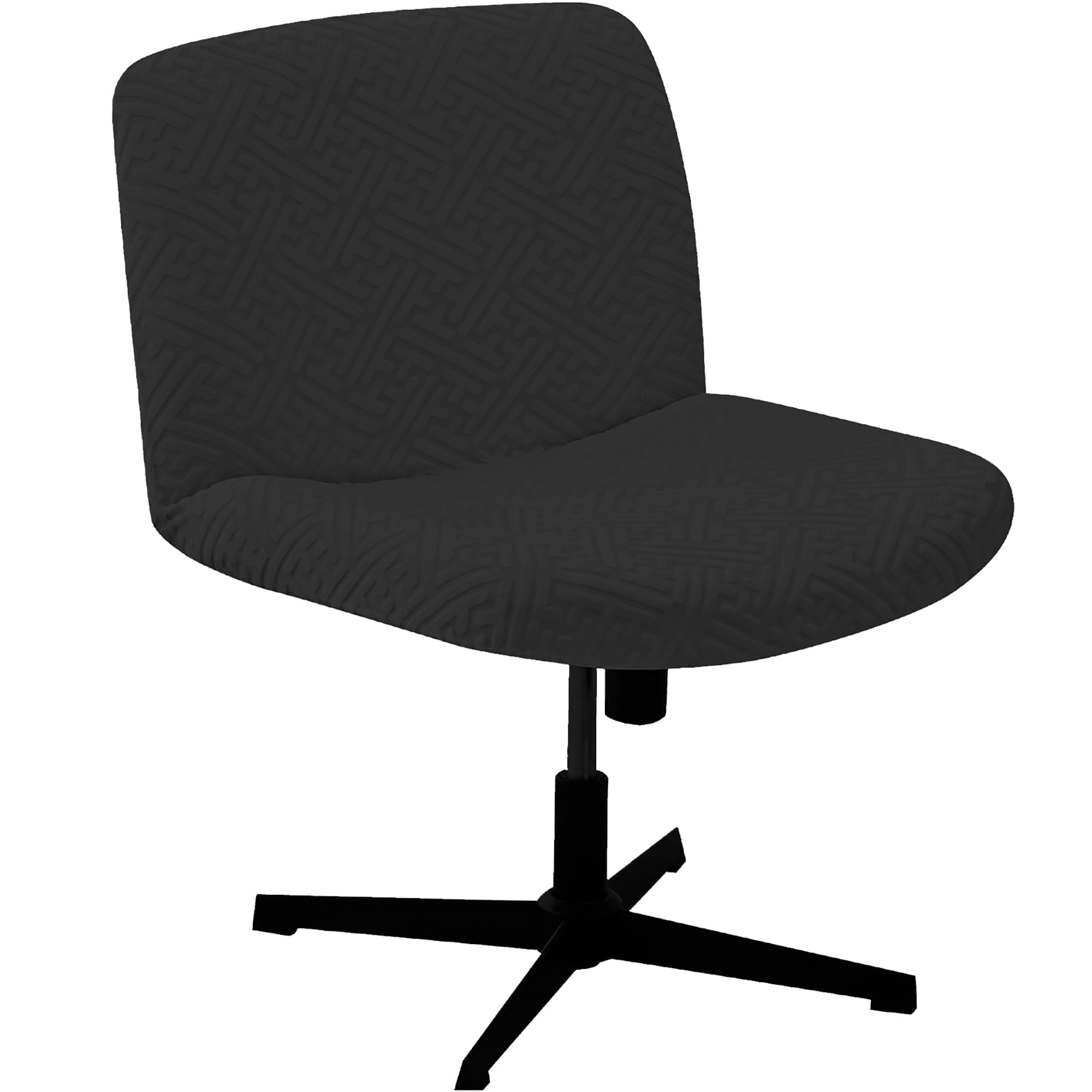 Photo 1 of Lavish Cover Water Resistant Criss Cross Chair Cover, Jacquard Fabric Elastic Office Chair Cover, Wide Comfy Desk Chair Cover, Armless Chair Cover Protects Chair Stains and Wear(Jacquard:Black,No Chair)