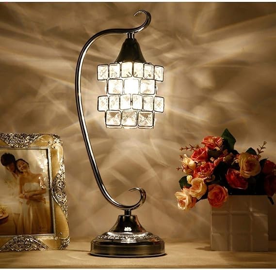 KK Gabby Lámpara De Escritorio De Cristal LED De Lujo, Luz Nocturna LED