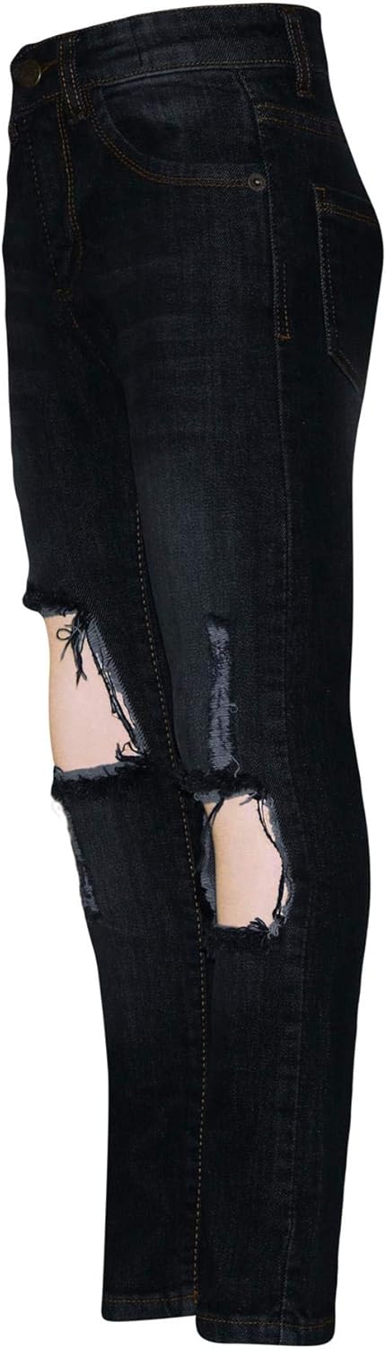 stretchy black ripped jeans