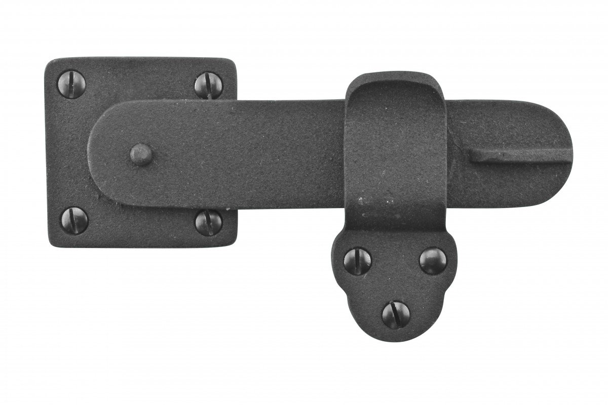 Photo 1 of Renovators Supply Manufacturing Door Latch 5 3/4 in. Black Wrought Iron Gate Latch/Barn Door Latch Lock with Mounting Hardware