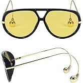 DreamCalf Oversized Aviator Sunglasses with Earring for Women Large Big UV400 Protection Designer 2025 Ladies Shades