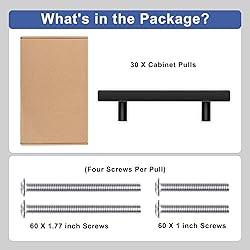 Onateel 30 Pack 6 Inch Matte Black Cabinet Pulls