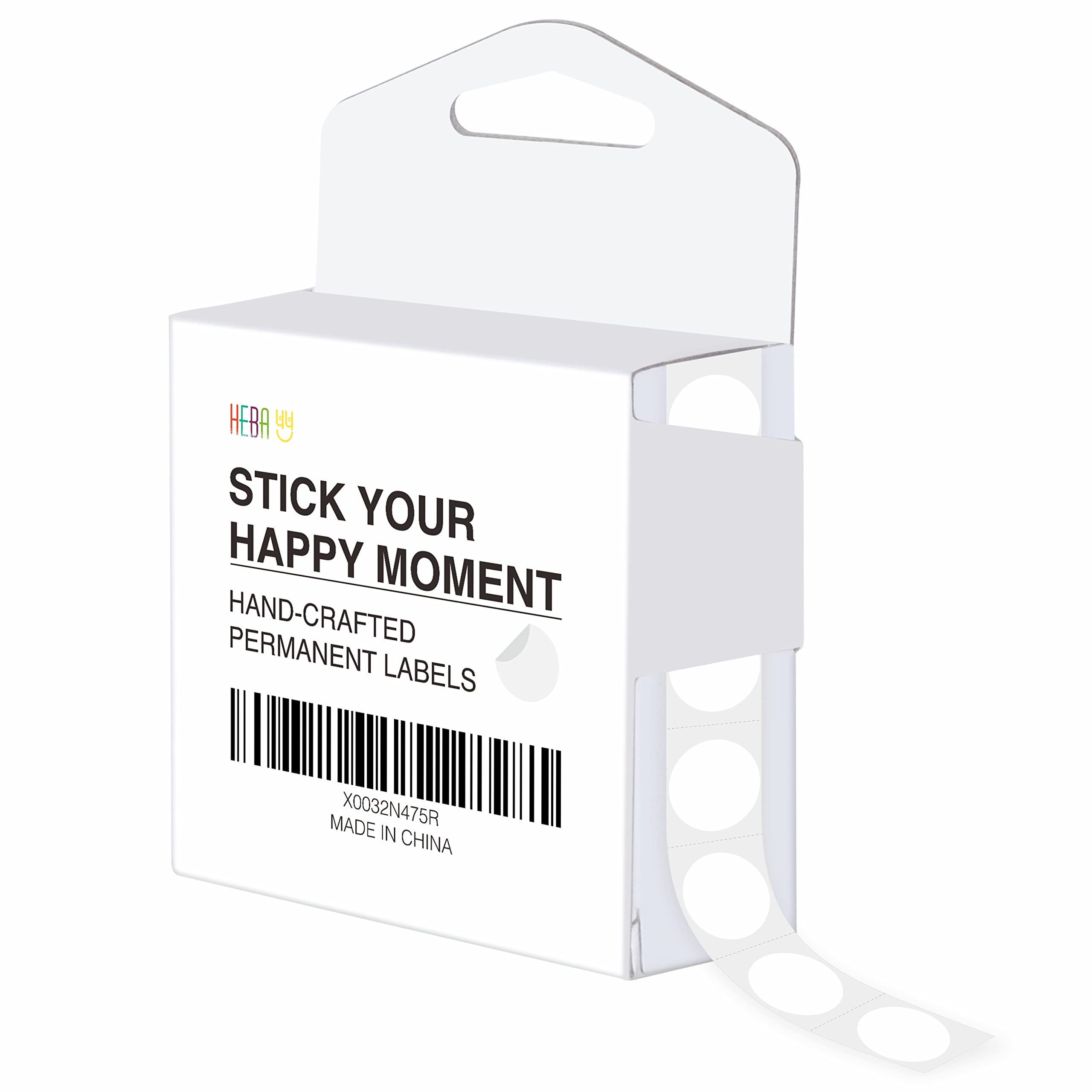 1500 PCS Round White Color Code Dot Stickers, Permanent Inventory Labels in Dispenser Box with Perforation Line for Office, Retail, Home, Classroom, Warehouse(1/2” in Diameter)