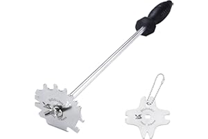 MSY BIGSUNNY Good Grip Stainless Steel Grill Scraper for BBQ Grate and Griddle (16" Scraper)