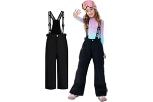 SMONTY Kids Winter Ski Pant Snow Bibs Boys Girls Snow Trouser Waterproof Windproof Snowboard Warm Detachable Shoulder Straps