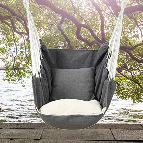 Hängesessel Outdoor, Getränkehalter & Bücherfach, Hängestuhl Für Erwachsene & Kinder, Hängematte Stuhl Baumwolle Für… – Bild 8