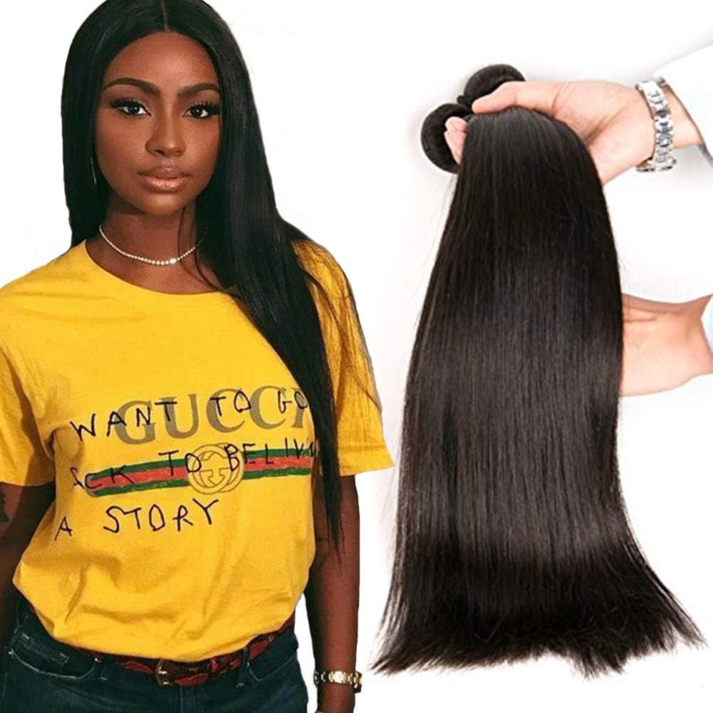 Brazilian Virgin Hair Weave 3 Bundles Silky Straight Hair Unprocessed Remy Human Hair Weaves Extensions Natural Color 22 24 26 Inch