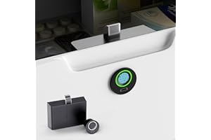 LLtronation Bulit-in Fingerprint Cabinet Lock, Smart Biometric Cabinet Lock, Keyless DIY Hidden Drawer Lock for Files, Storage Cabinet, Wardrobe, Wooden Furniture, Waterproof