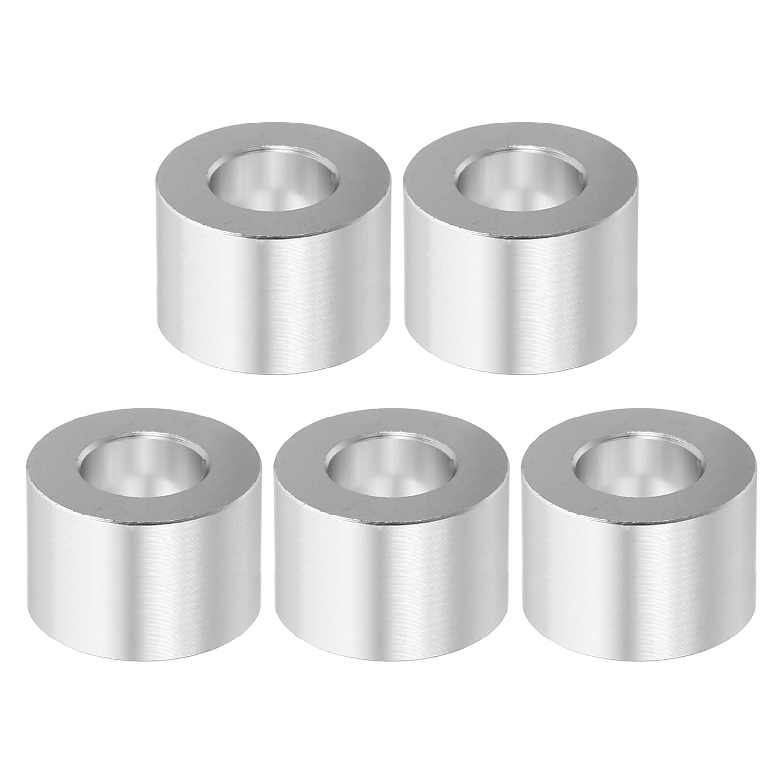 PATIKIL M10 Aluminum Spacers, 5 Pcs Metal Spacer Aluminum M10 X3/4"OD X9/16"L Aluminum Spacer Screw Standoff Round for 3/8" or M10 Screw Bolts, Silvery