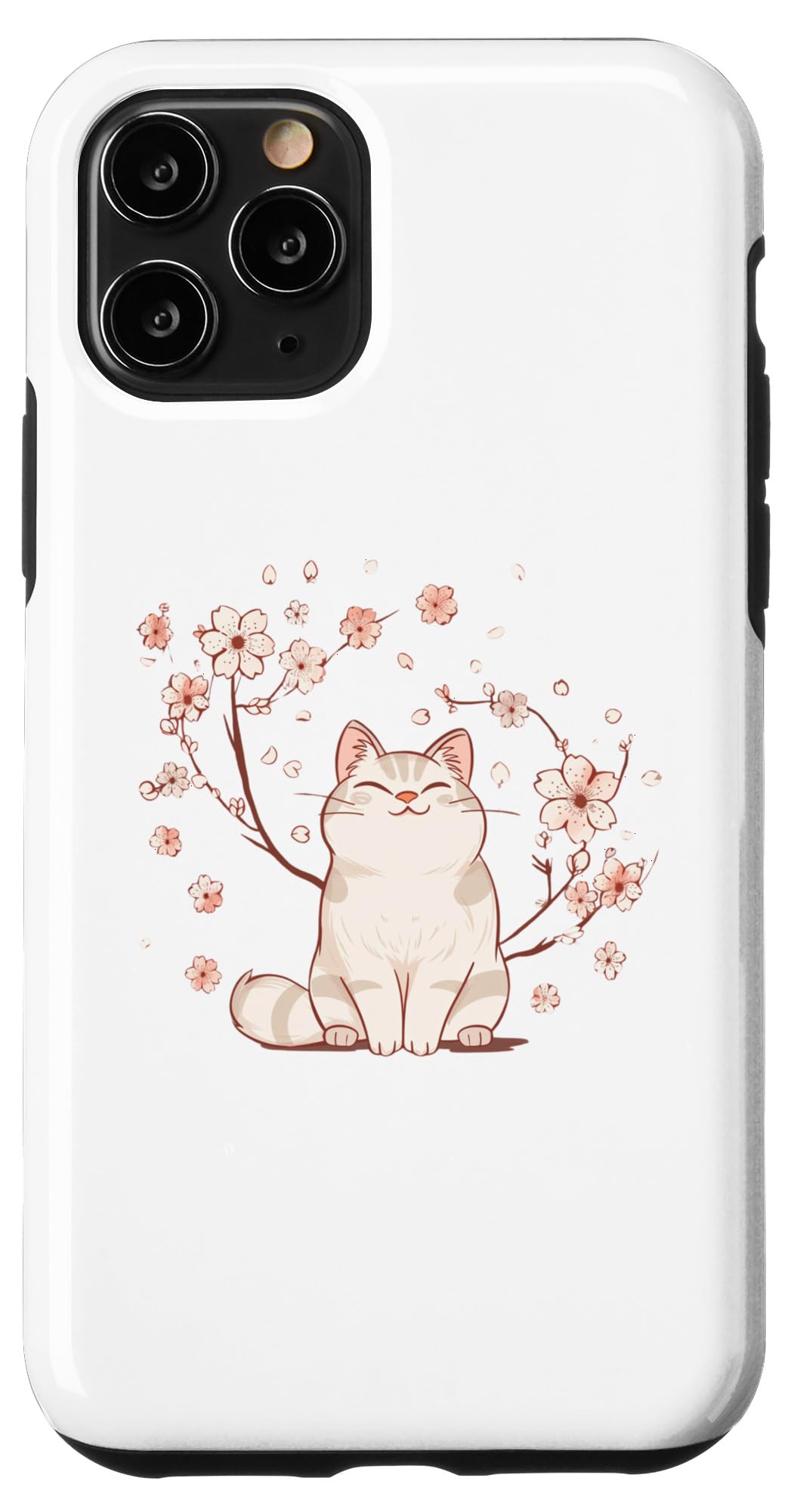 iPhone 11 Pro Spring Floral Kitten Lover Japanese Art Cute Cat Case