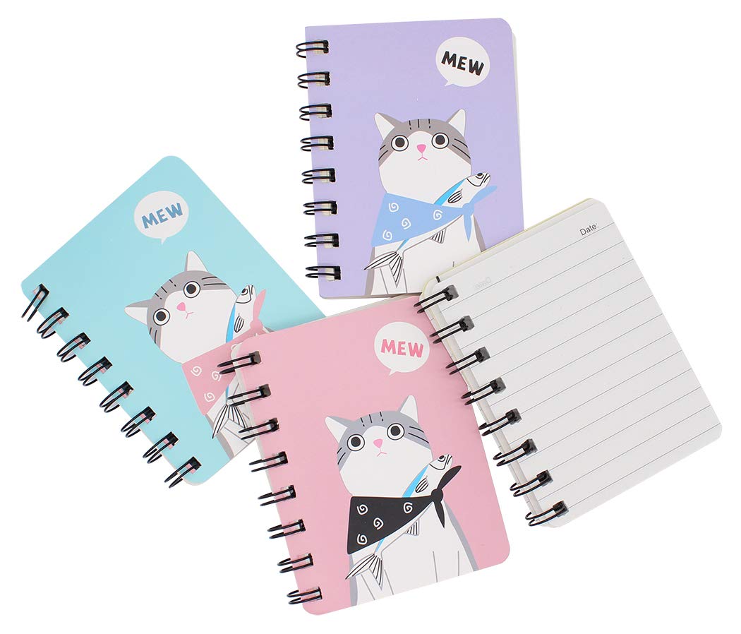 Ranvi Notepad 4 Pieces Small Spiral Binding College Wind Notebook, Mini Notepad, Style 3
