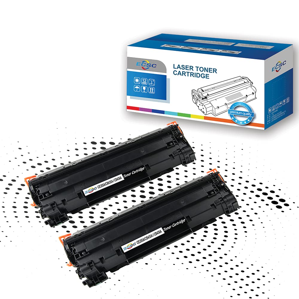 ECSC Compatible Toner Cartridge Replacement for HP LaserJet Pro M1132 MFP M1212nf M1214nfh M1217nfw P1100 P1102 P1102w P1104 P1104w CE285A CRG-725 (Black, 2-Pack)
