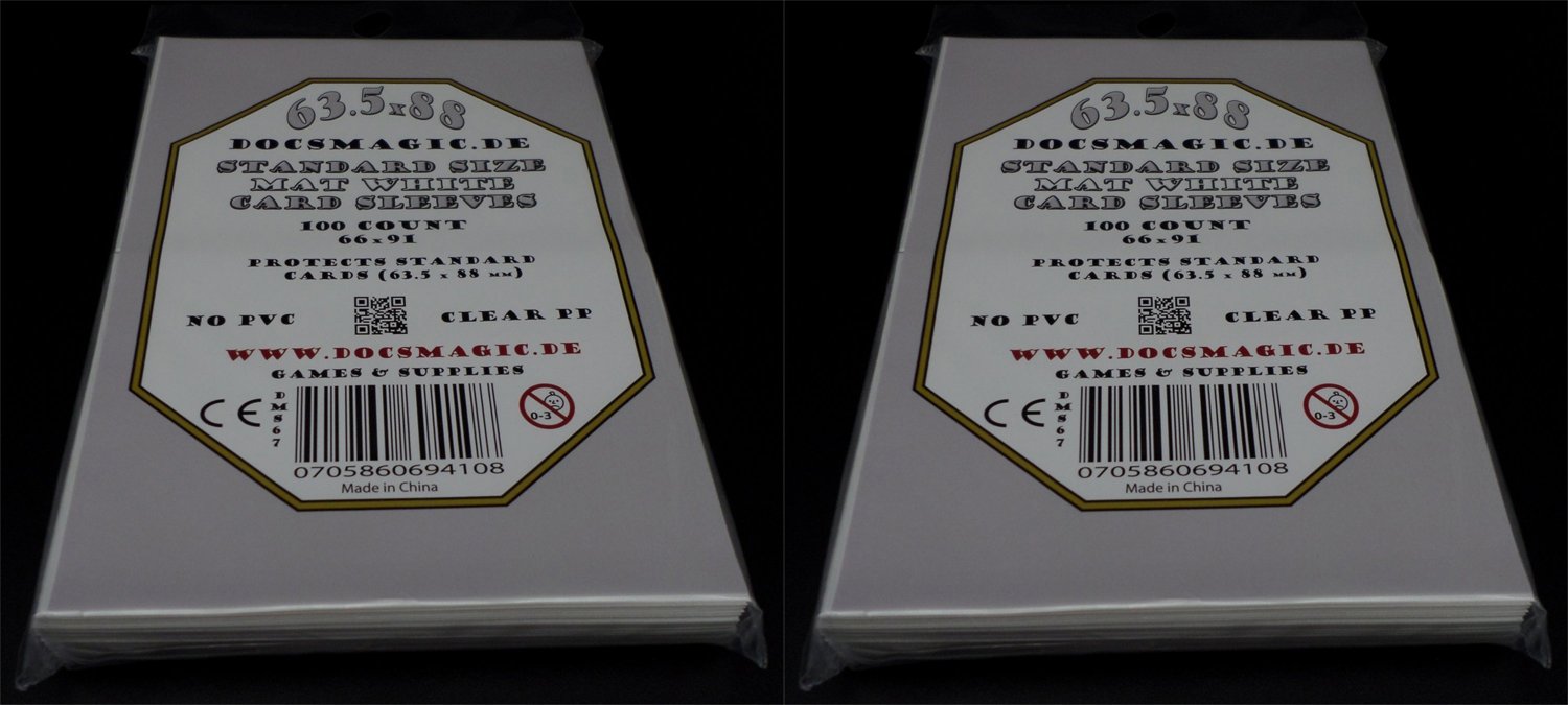 docsmagic.de 2 x 100 Mat White Card Sleeves Standard Size 66 x 91 - PKM - MTG