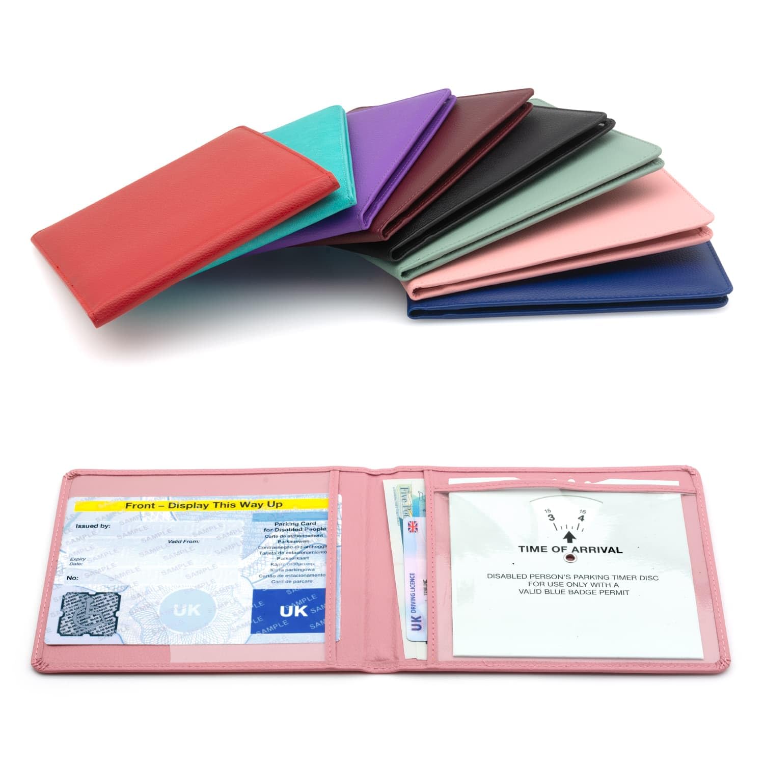 CKB LTD Pink Disabled Badge Holder Wallet for Car Blue Badge Soft PU Leather Protector Disability Parking Permit Protective Cover (Baby Pink) — image 1