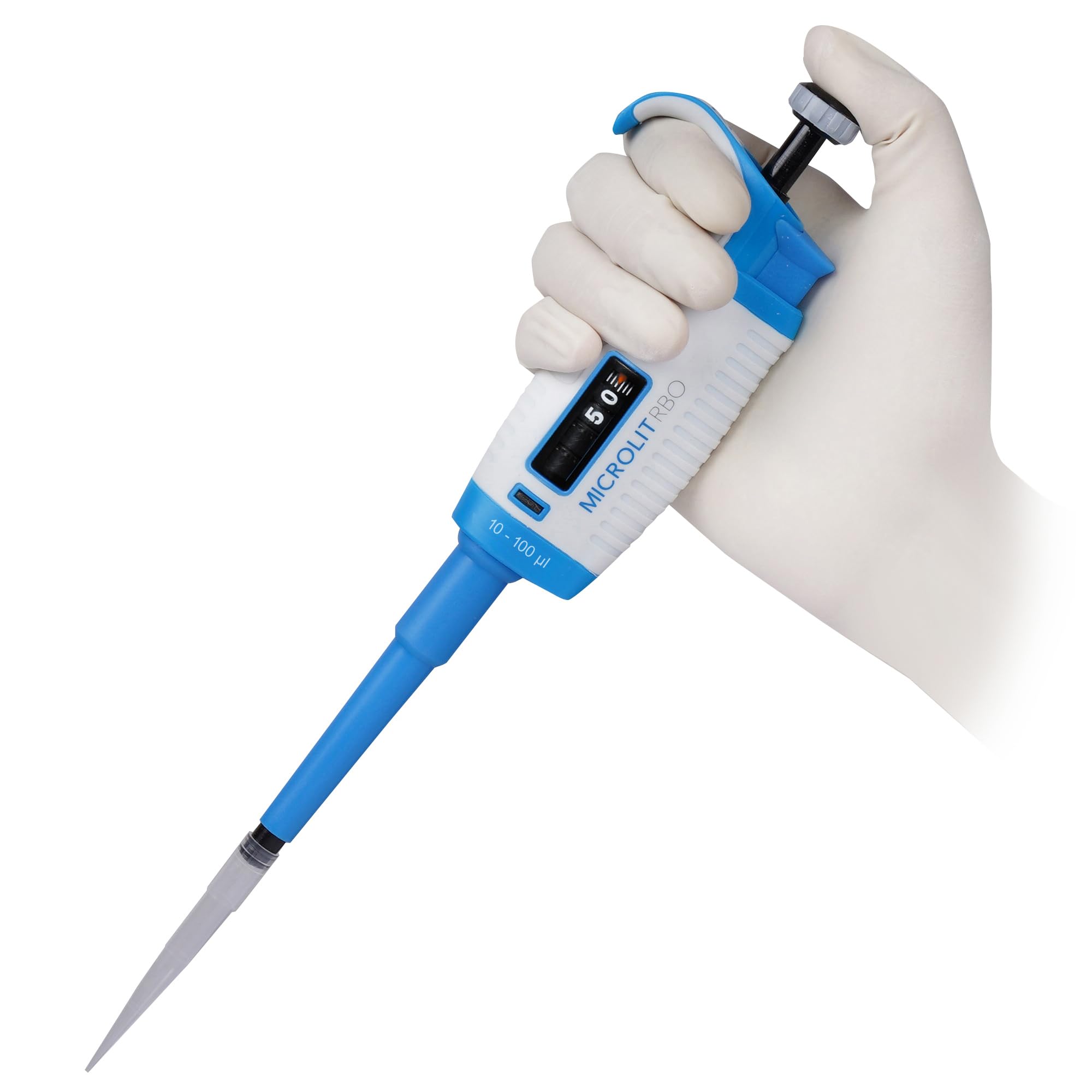 Microlit Lab Micropipette - Single-Channel Adjustable Volume Micro Pipette Fully Autoclavable Pipettor (10-100ul)