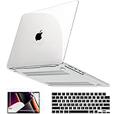 Anban Compatible with MacBook Pro 14 inch Case 2026-2021 M5 M4 M3 M2 M1 Pro Max Chip A3434 A3112 A3185 A3401 A2918 A2992 A2779 A2442, Plastic Hard Shell Case+Keyboard Cover+Screen Protector, Clear