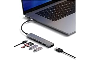 Satechi 6 in 1 USB C Hub Multiport Adapter with HDMI 4K@60Hz, 100W PD Charging, 2X USB-A Data Ports, Micro/SD Card Readers fo