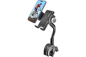 woleyi Gooseneck Phone Holder for Bike - Motorcycle Phone Mount, 360° Rotatable Adjustable Cell Phone Handlebar Clamp, Scooter Phone Clip, for iPhone Air 17 Pro Max 16 1514 13, S25, 4.7-7" Smartphones