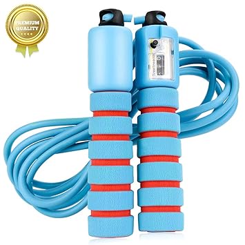 Vegena Springseil Speed Rope Mit Zähler Und Komfortablen & Anti-Rutsch Griffen für Workout, Crossfit, Boxen, Training Und Fit