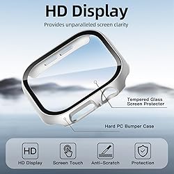 Adorve 3 Pack Tempered Glass Case for Apple Watch
