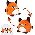 TeeTurtle - Plushmates - Magnetic Reversible Plushies that hold hands when happy - Fox - Huggable and Soft Sensory Fidget Toy Stuffed Animals That Show Your Mood - Gift for Kids and Adults! 5 inch