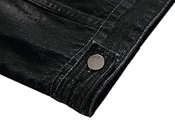 LAMKUKU Mens Denim Jacket Ripped Slim Jean Jacket