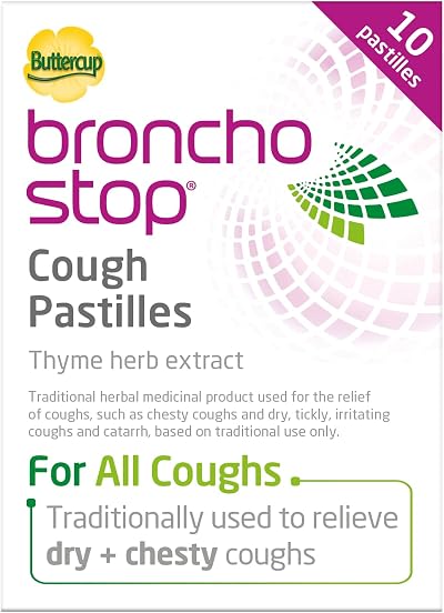 Bronchostop Cough Pastilles 10 pastilles Thyme Marshmallow Root UK