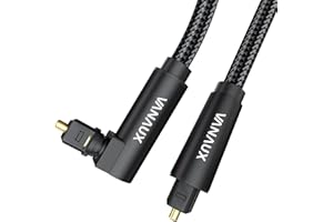 VANAUX 90 Degree Optical Audio Cable Digital Toslink SPDIF Audio Cable for Home Theater, Sound Bar, TV, PS4, Xbox, PlayStatio