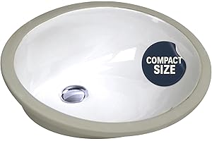 Nantucket Sinks UM-15x12-W Oval Ceramic Sink – 15"x12" Undermount Bathroom Sink for Bath Vanity, Small White Bowl, High-Gloss Vitreous China, Scratch & Stain Resistant – Great Point Collection