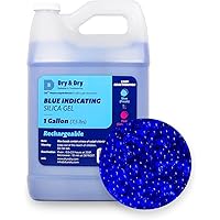 Dry & Dry (1 Gallon) Premium Silica Gel Blue Indicating(Blue to Pink) Silica Gel Beads Desiccant Beads(Industry Standard 3-5