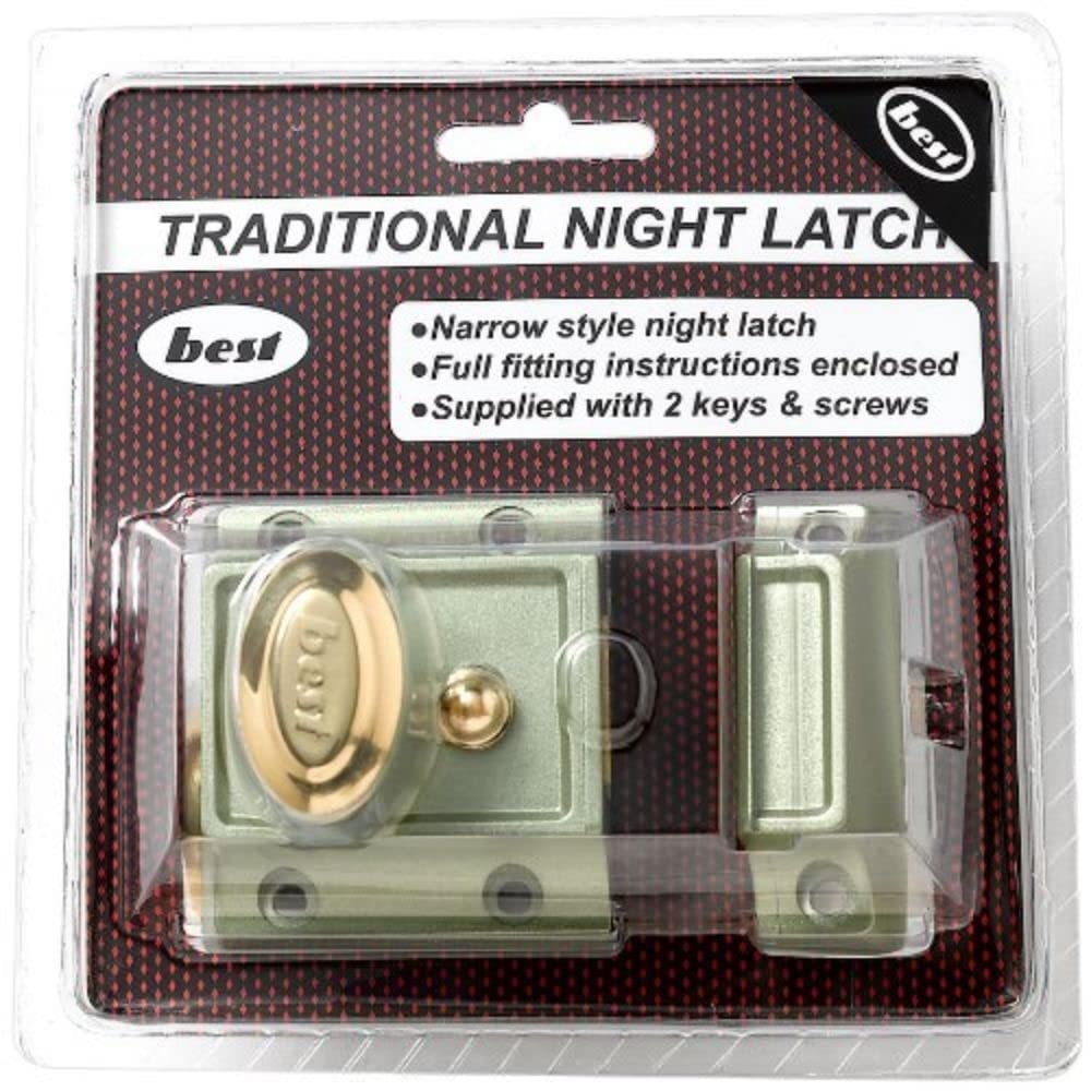 Merriway BH00077 Nightlatch Narrow Trad Champagne Colour-1 Pcs
