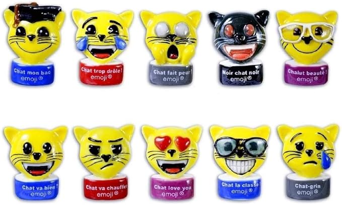Prime Faboland Feves Emoji C Est Chat Dv2430 10 Sujets Porcelaine Pour Epiphanie Galette Des Rois Amazon Fr Cuisine Maison