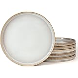 famiware Dinner Plates for 6, 10 inches Plate Set, Scratch Resistant, Stoneware Dinnerware, Kitchen Modern Rustic Serving Dis