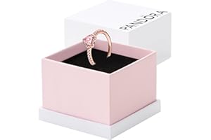 Pandora Sparkling Elevated Heart Ring - Rose Gold Ring for Women - Layering or Stackable Ring - Gift for Her 14k Rose with Cubic Zirconia - With Gift Box