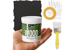 DWIL Matte Finish Furniture Paint - 5 Oz All-in-One Kit for Cabinets, Doors, Tables, and Dressers Refinishing - Water-Based, Non-Toxic & Odorless, Easy to Apply(Black)