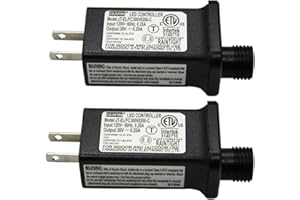 DREAMWORTH 2 PCS 8 Mode Light LED Transformer 30V LED Controller Class 2 Power Supply,Transformer US Plug Adapter Replacement for String Light, not Fit 8 Mode with Control Box and 1 Mode String Light