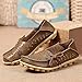 CIOR Women's Genuine Leather Loafers Casual Moccasin Driving Shoes Indoor Flat Slip-on Slippers,M912,Khaki,40