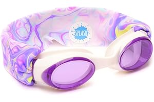 Splash Place SWIM GOGGLES with Fabric Strap - Adult & Kids Swim Goggles - PINKS & PURPLES