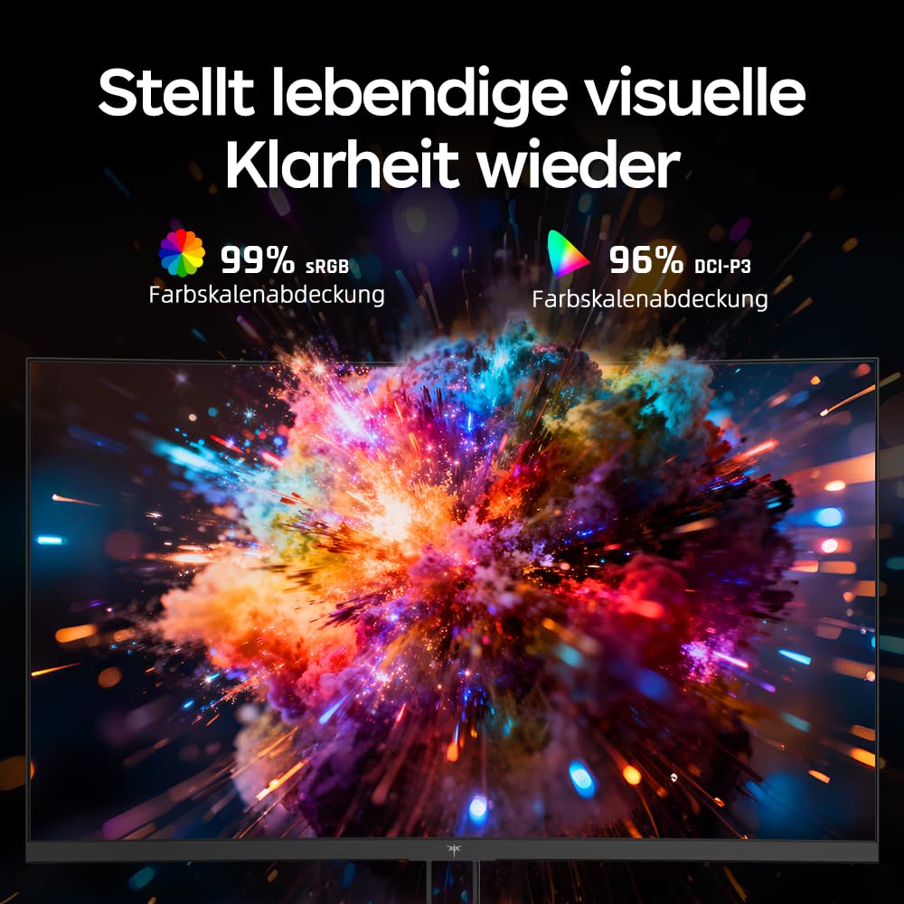 KTC Gaming Monitor 32 Zoll Curved | FHD 240Hz | 1ms MPRT | VA Panel 1500R | HDR10 | 5000:1 Kontrast | AMD FreeSync, Flicker-Free | sRGB 128% Wide Color Gamut | HDMI 2.0/DP 1.4 | VESA-Mount | H32C5 7
