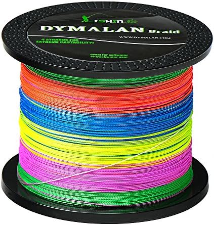 JIMEI Braided Fishing line 30LB 1000m/1094yds 4 Strands Multicolor PE Braid Superline - Abrasion Resistance Fishing Line - Zero Stretch - Thinner Diameter for Saltwater & Fresh Water by DYMALAN