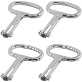 Hyamass 4Pc Electrical Cabinet Key, 5mm Hole Safety Key for Water Meter Box | Aluminum Alloy, 54x40mm, Anti-Corrosion, Outdoor Safe, Ergonomic Grip, For Water Meter &amp; Utility &amp; Network Cabinets